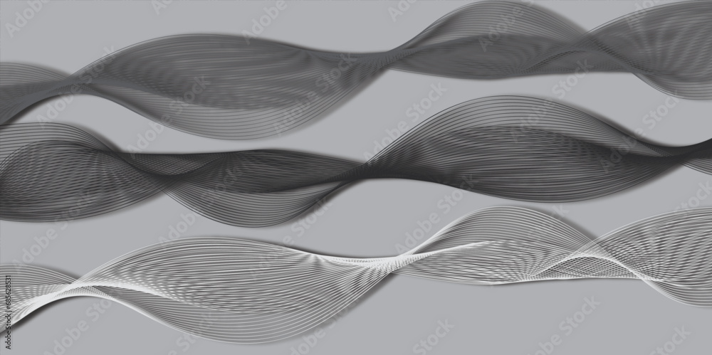 Fototapeta premium Abstract curved lines. Vector background