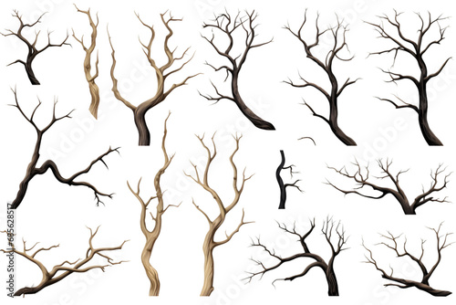 rees dry branches dicut png, decorative cutters for design. Generative AI.
