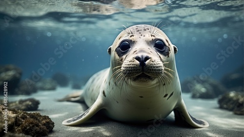 sea lion swimming in the water photo photo
