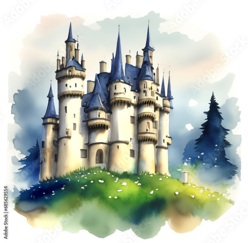 Namalowany zamek ilustracja