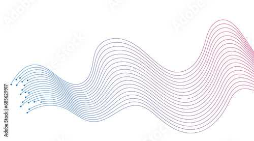 abstract wavy lines background element. Suitable for AI, tech, network, science, digital technology theme. Transparent background tech