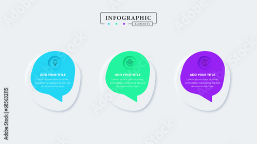 Creative business infographic elements with 3 steps or options