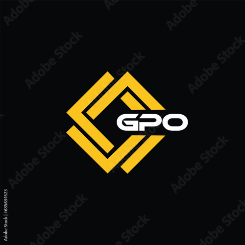 GPO letter design for logo and icon.GPO typography for technology, business and real estate brand.GPO monogram logo.