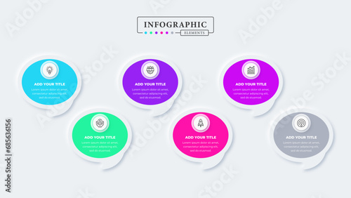 Modern business infographic elements with 6 steps or options