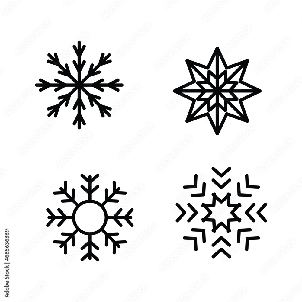 snowflakes icon - vector winter set snowflakes icon - vector winter set