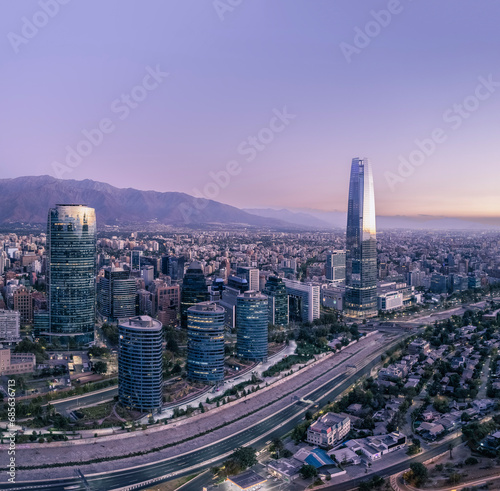 Aerial View of Santiago de Chile photo
