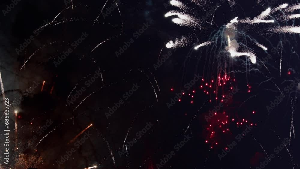 happy new years christmas tree neon background happy new year holidays celebration digital animation snowfall confetti falling decoration elements