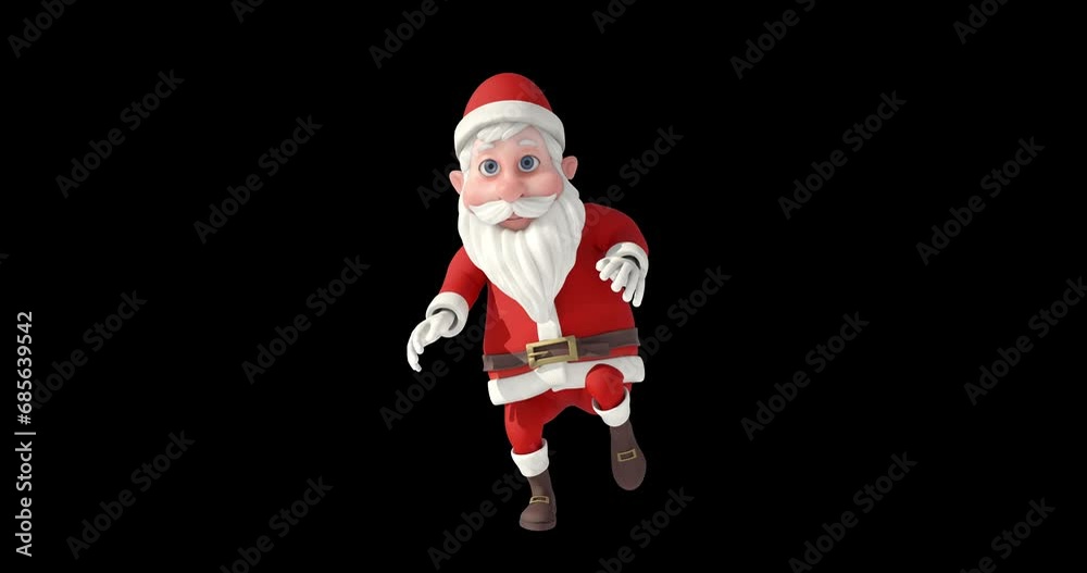 Dancing Santa Claus. Happy New Year. Luma Channel Is Included. Christmas And New Year 3D Animation Concept. Dancing Santa Claus. Happy New Year. Luma Channel Is Included. Christmas And New Year 3D Animation Concept.