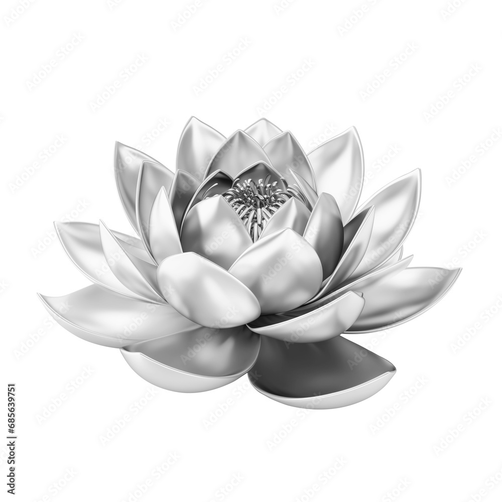 Silver lotus flower isolated Silver lotus flower isolated
