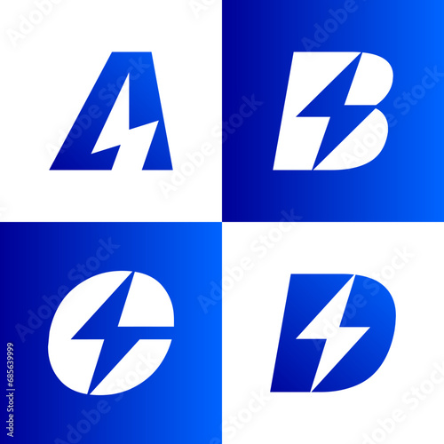 Electric bolt icon. Perfect type for energy labels, superhero print, rock music posters, delivery art, electromobile adv.

