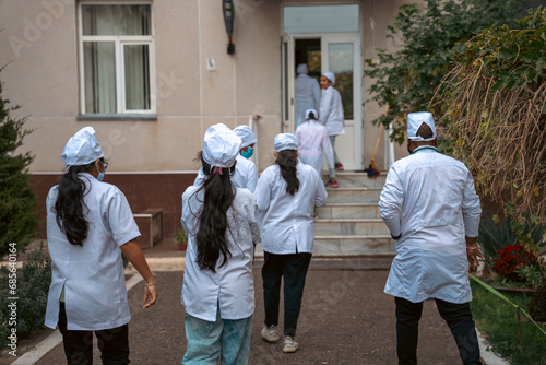 all the medical students walking to the Departmen © oybekostanov