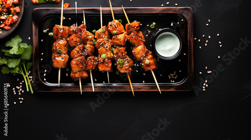 grilled meat skewers photo