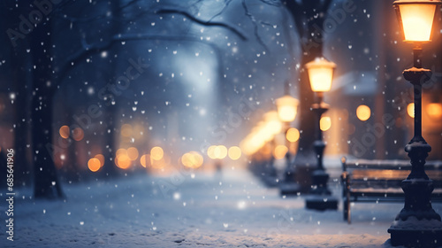 Illumination and snow blurred background © Natia