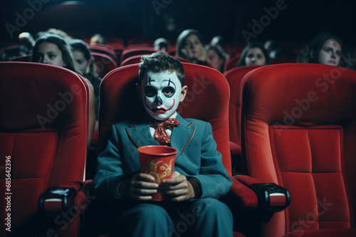 The Joker's Haunting Presence in an Movie Theater Created With Generative AI Technology