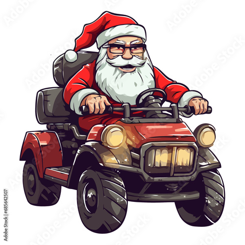 babbo natale guida una jeep 02