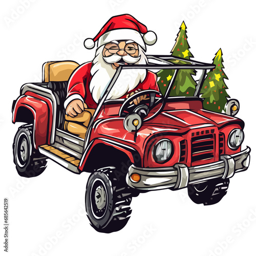 babbo natale guida una jeep 03