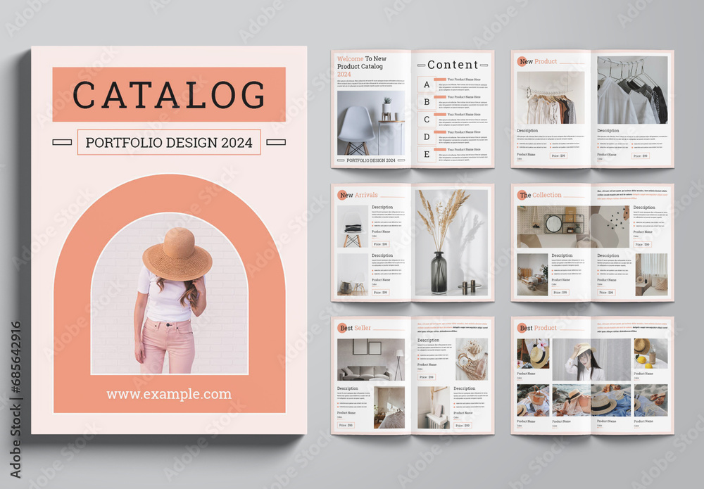 Digital Product Catalog Layout Stock Template Adobe Stock