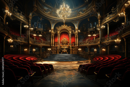 Generative AI - A classical theater, hall and stage