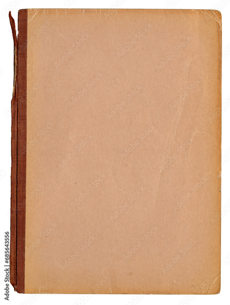 Brauner alter Buchdeckel mit Leinenrand als Hintergrund