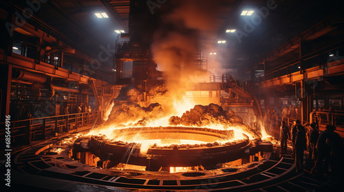 Forging Excellence: A Close-Up Look at the Intricate Steps of Steel Manufacturing. Generative AI.