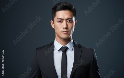 Professional Businessman in Elegant Black Suit and Tie