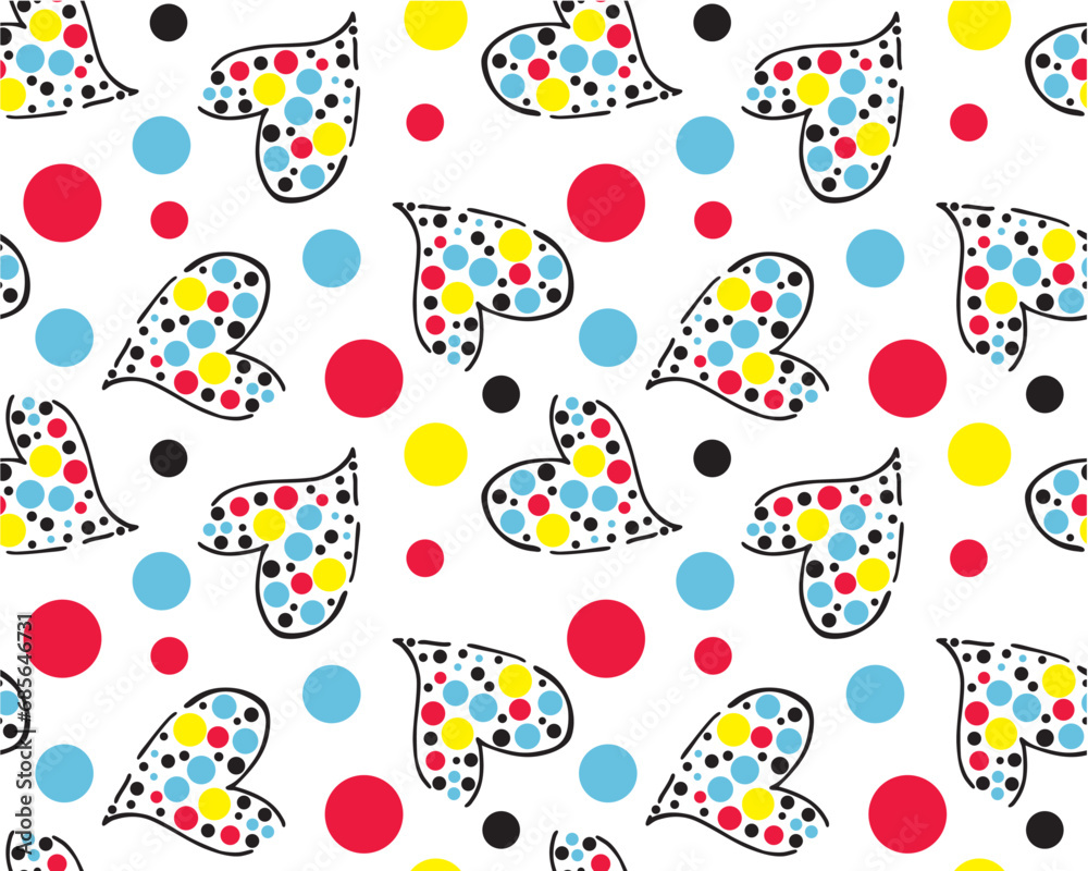 Dotted hearts vector pattern Dotted hearts vector pattern