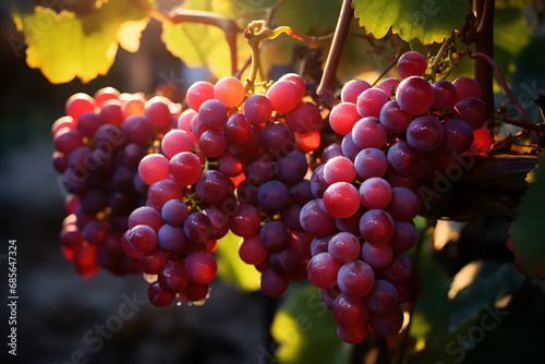 red grapes in vineyard