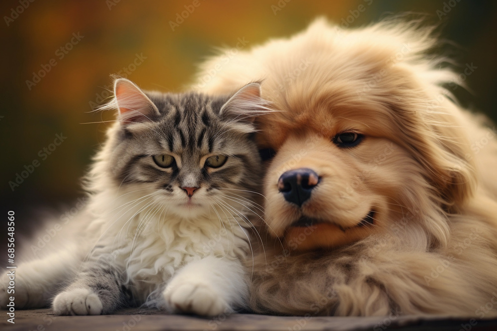 Dog and cat friendship Dog and cat friendship