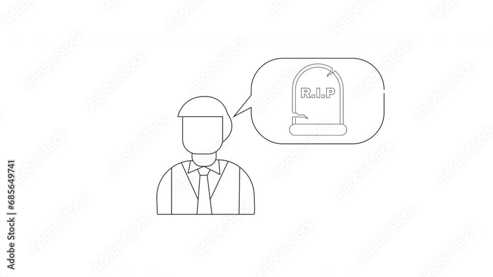 animated sketch of a man and a tombstone animated sketch of a man and a tombstone