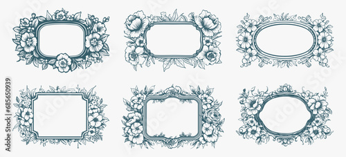 Vintage Ornamental Label Frames Collection. Classic Decorative Borders and Retro Badge Elements