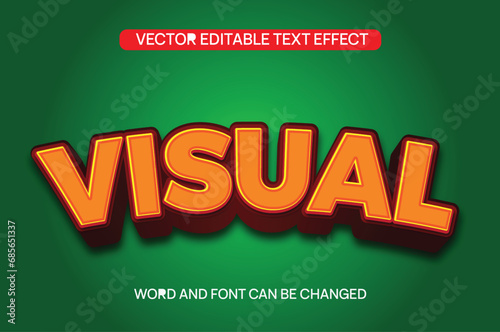 Text Effect Visual 3D vector