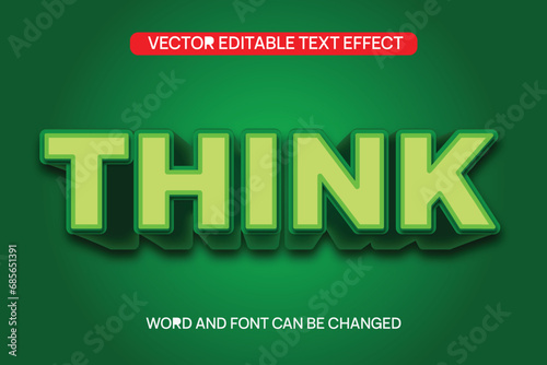Text Effect Think Green vector 3D