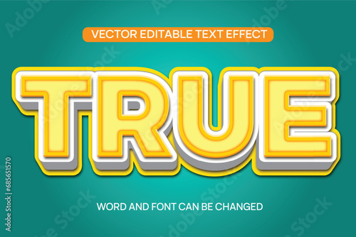 True text effect vector  3d