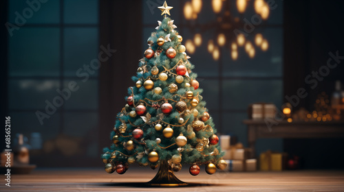 christmas tree with light, sseason, new year, design photo