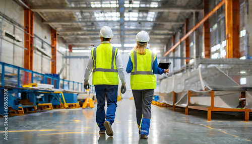 HSE officers under inspection, health and safety audit concept