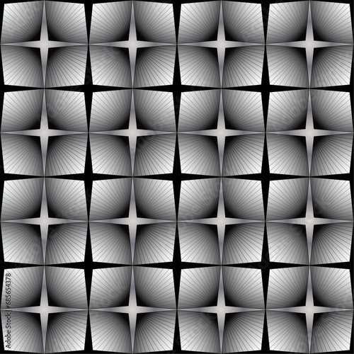 3D black and Silver seamless pattern