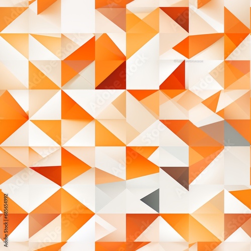 Abstract geometric seamless pattern with intricate design elements in vibrant shades of orange