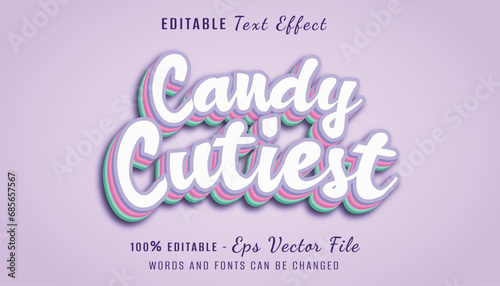 candy cutiest 3d text effect design