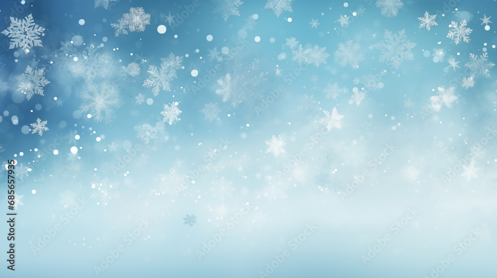 winter christmas wallpaper. illustration of snowflakes on a blue background