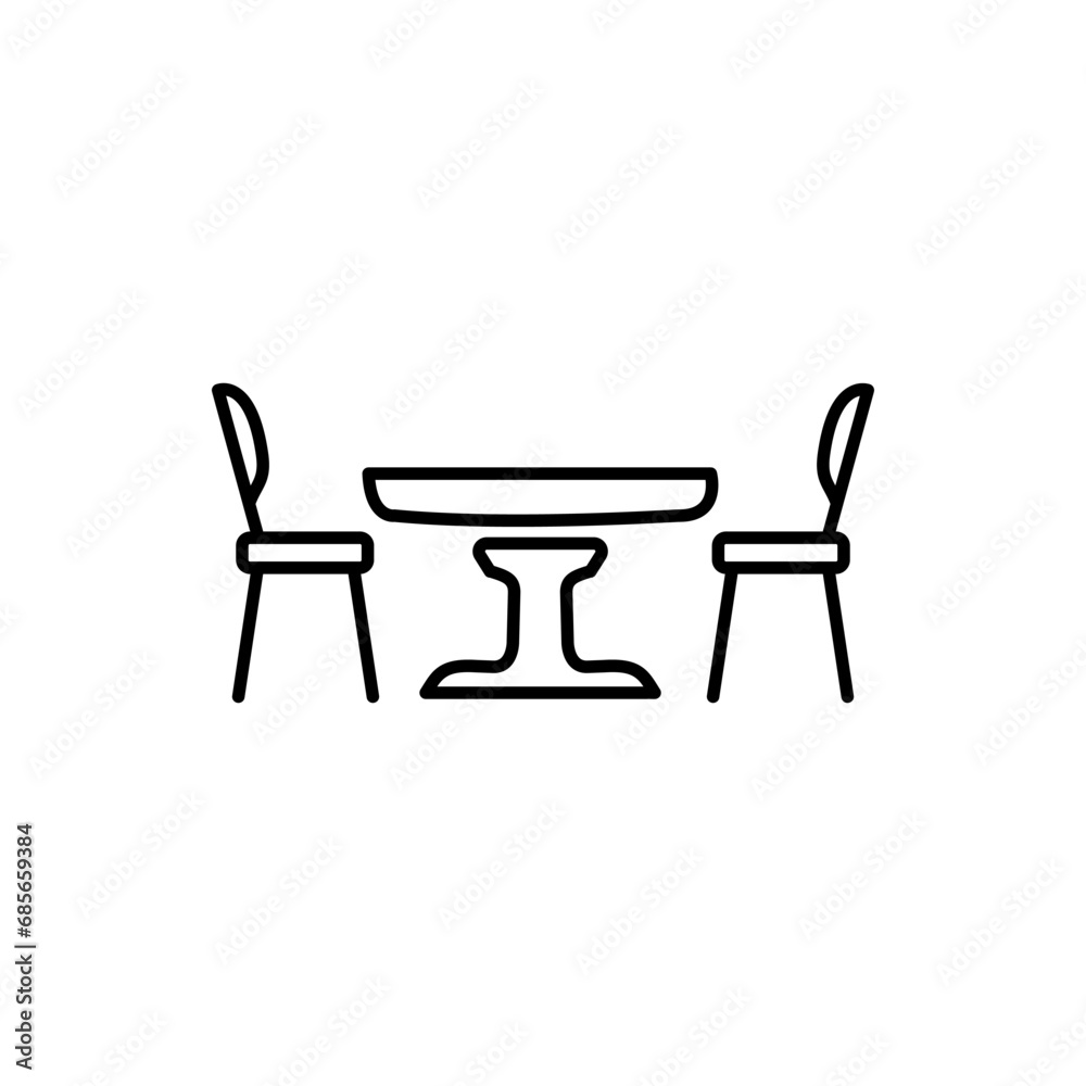 Table and chair icon logo template Table and chair icon logo template