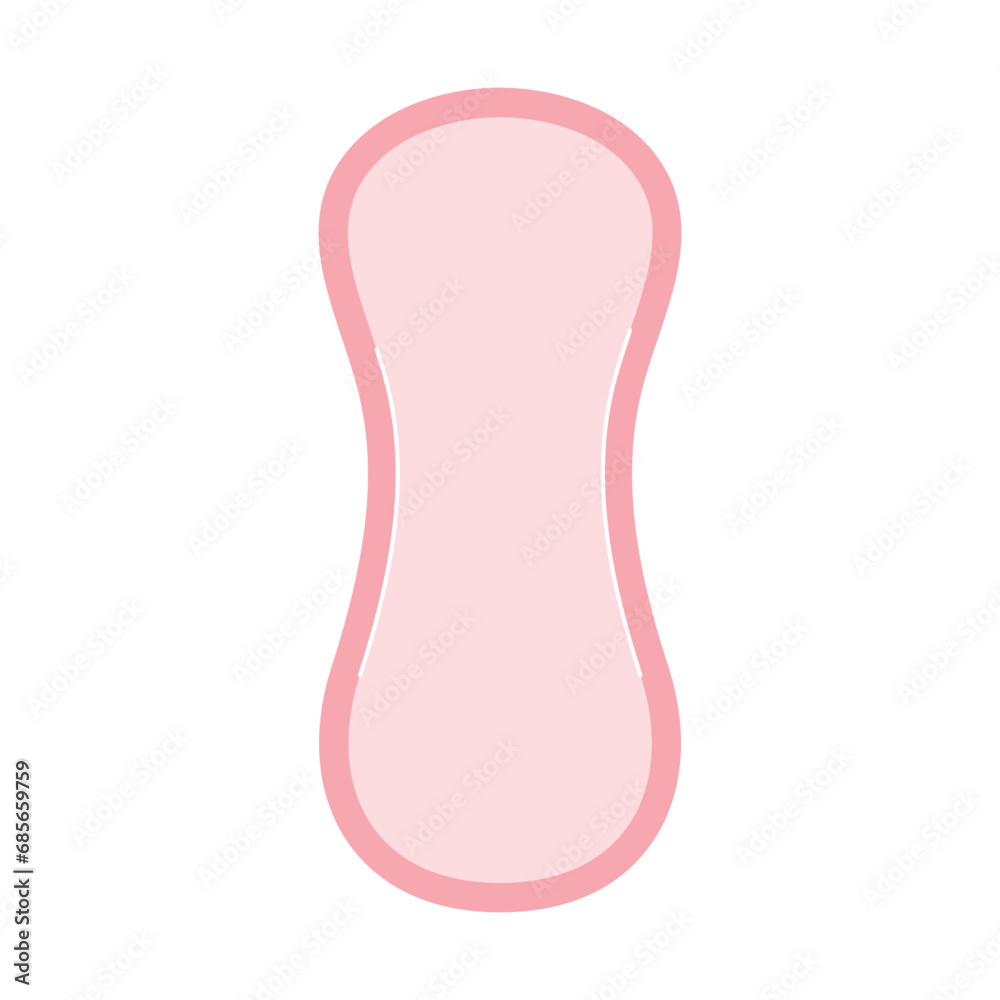 Daily Hand drawn pink pad for woman. Menstruation period health care. Protection for menstrual days Daily Hand drawn pink pad for woman. Menstruation period health care. Protection for menstrual days