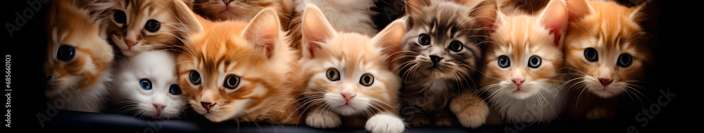 Top View of a Delightful Bundle of Baby cats. Top View of a Delightful Bundle of Baby cats.