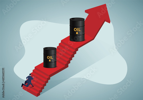 Oil increased in price. Fuel or energy price rising up
