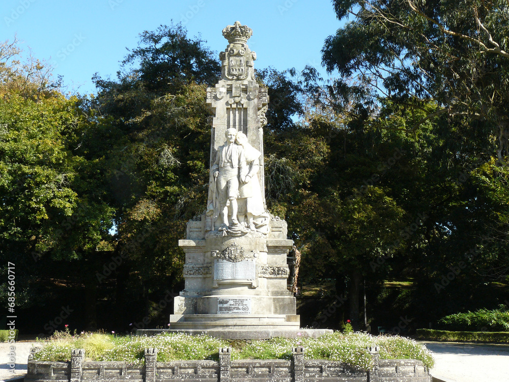 Santiago de Compostela (Galicia). Monument to Rosalía de Castro in the Alameda park in the city of Santiago de Compostela.