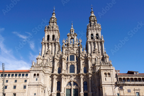 Santiago de Compostela (Galicia). Facade of the Obradoiro of the cathedral of Santiago de Compostela. photo