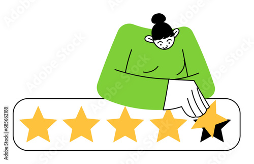 User gives a five-star rating to the service