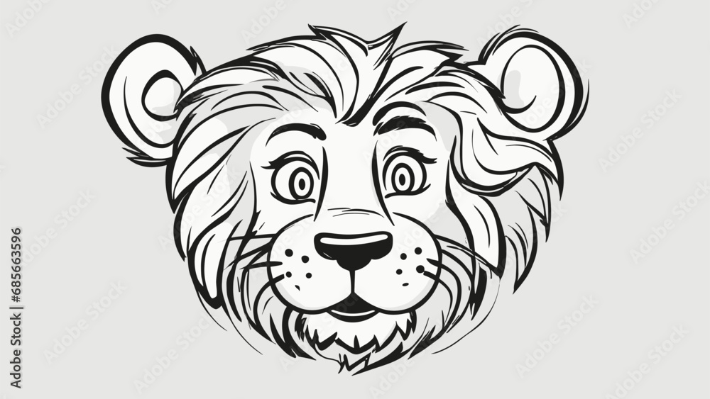 Lion cartoon character vector image. Illustration of cute lion design graphic on the white background