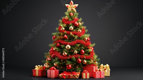 Christmas tree with colorful Christmas ball decorations  Hasselblad quality