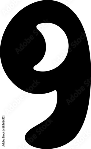 cute number nine 9