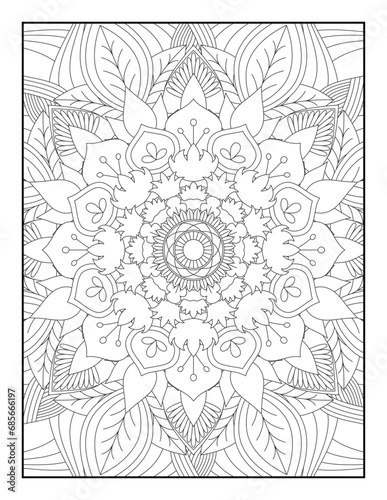 Pattern Mandala. Mandala Coloring Pages For Kids. Mandala Coloring Pages for Adults. Mandala flower for adult coloring book. Vector illustration. Coloring Page.
